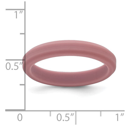 Silicone Rose Pink 4mm Ridged Edge Band