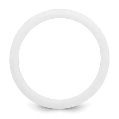 Silicone White 4mm Ridged Edge Band