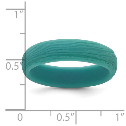 Silicone Steel Blue 5.70mm Wood Grain Pattern Band