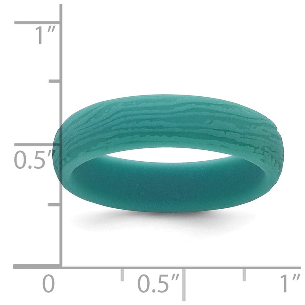 Silicone Steel Blue 5.70mm Wood Grain Pattern Band