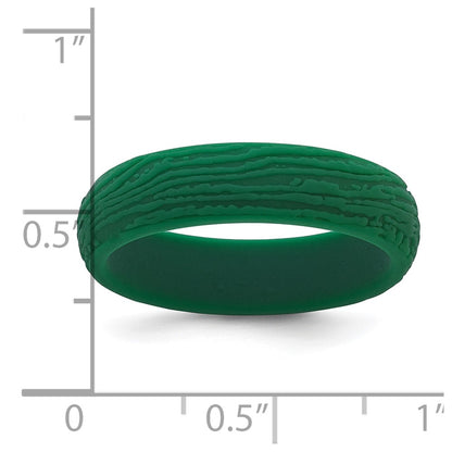 Silicone Hunter Green 5.70mm Wood Grain Pattern Band