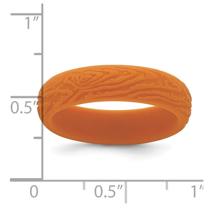 Silicone Pumpkin Orange 5.70mm Wood Grain Pattern Band