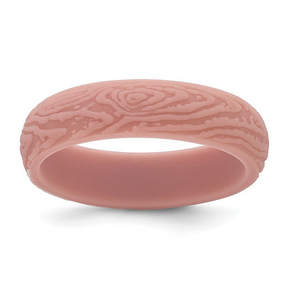 Silicone Rose Pink 5.70mm Wood Grain Pattern Band