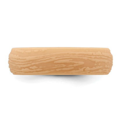 Silicone Sand/Tan 5.70mm Wood Grain Pattern Band
