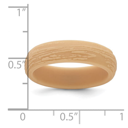 Silicone Sand/Tan 5.70mm Wood Grain Pattern Band