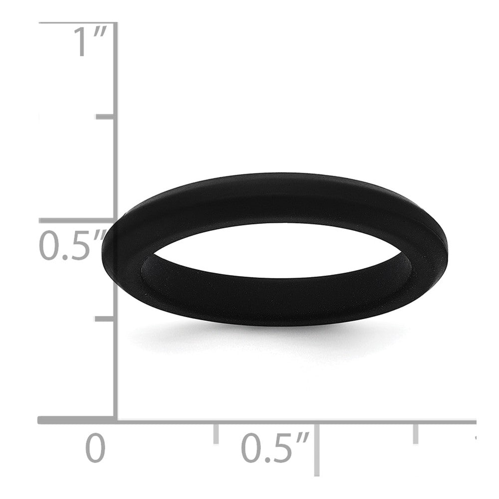 Silicone Black 3mm Round Band