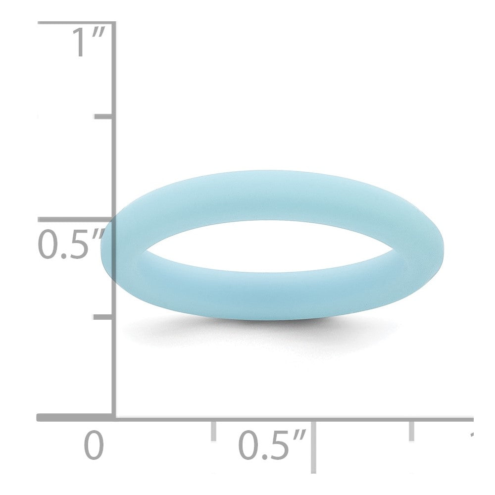 Silicone Blue 3mm Round Band