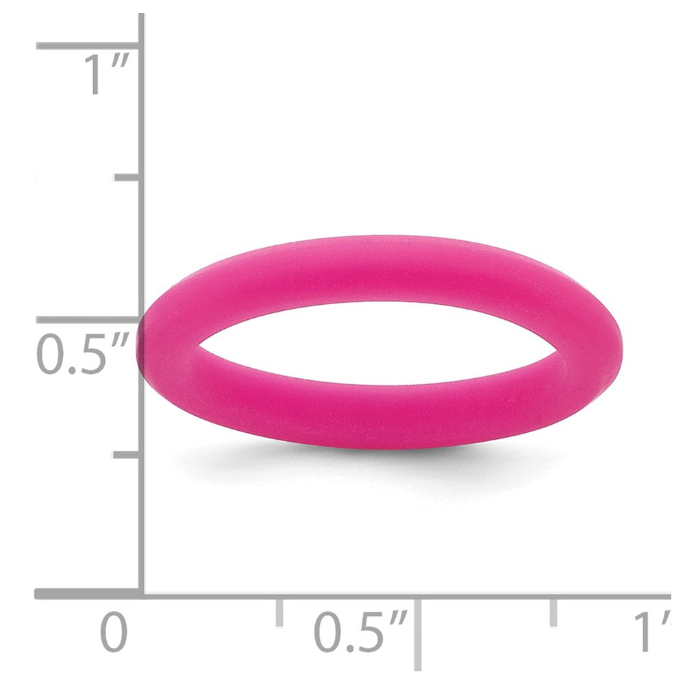 Silicone Fuchsia 3mm Round Band