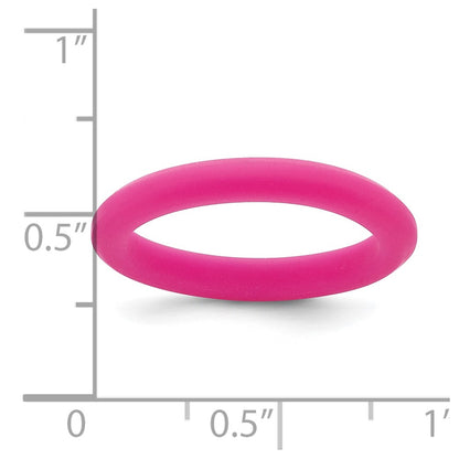 Silicone Fuchsia 3mm Round Band