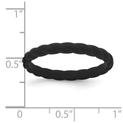 Silicone Black 3mm Braided Band