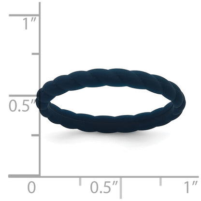 Silicone Midnight Blue 3mm Braided Band