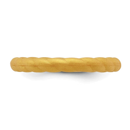 Silicone Metallic Gold 3mm Braided Band