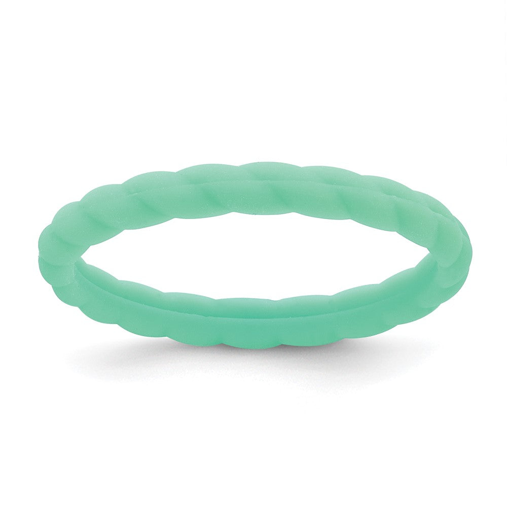 Silicone Mint Green 3mm Braided Band