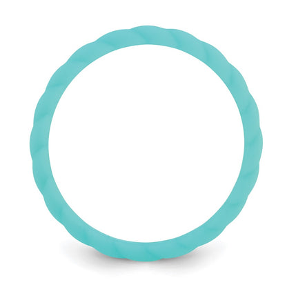 Silicone Aqua Blue 3mm Braided Band