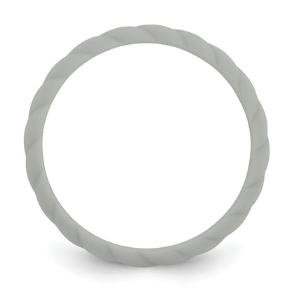 Silicone Light Gray 3mm Braided Band