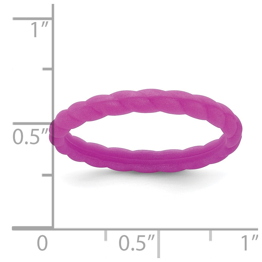 Silicone Plum Purple 3mm Braided Band