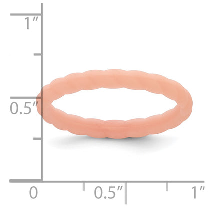 Silicone Rose Pink 3mm Braided Band