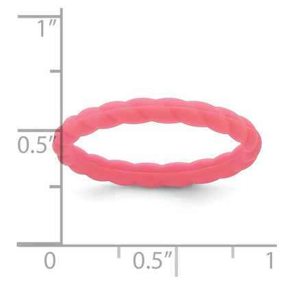 Silicone Watermelon Pink 3mm Braided Band