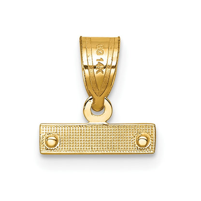 14k Small Brushed Diamond-cut Top Charm