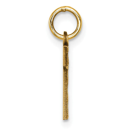 14k Small Brushed Diamond-cut Number 1 Charm