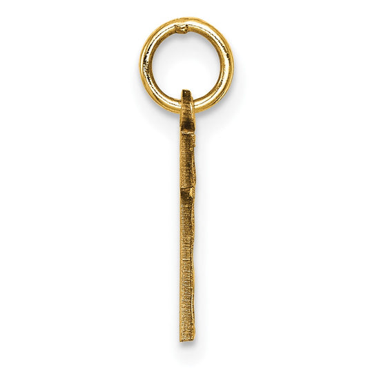 14k Small Brushed Diamond-cut Number 1 Charm
