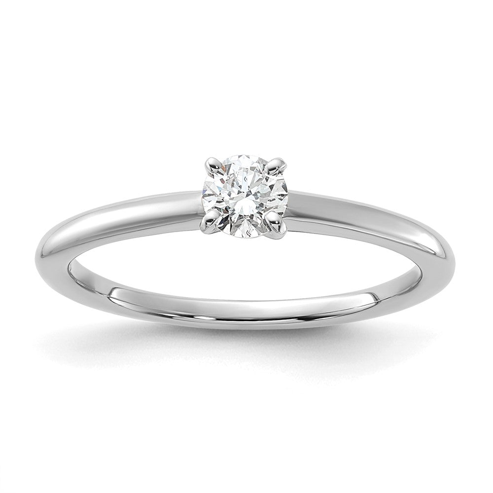 14k White Gold 1/4 carat Lab Grown Diamond VS/SI+ G+ Round Complete Solitaire Engagement Ring