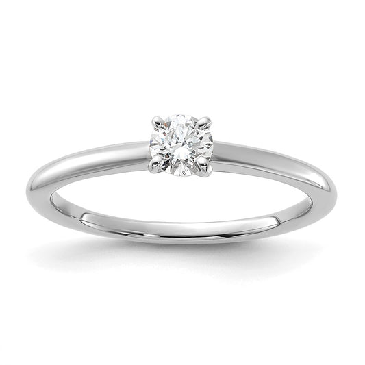 14k White Gold 1/4 carat Lab Grown Diamond VS/SI+ G+ Round Complete Solitaire Engagement Ring