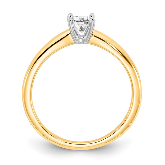 14k Two-Tone 1/2 carat Lab Grown Diamond VS/SI+ G+ Oval Complete Solitaire Engagement Ring