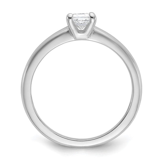 14k White Gold 1/2 carat Certified Lab Grown Diamond VS/SI+ G+ Princess Complete Solitaire Engagement Ring