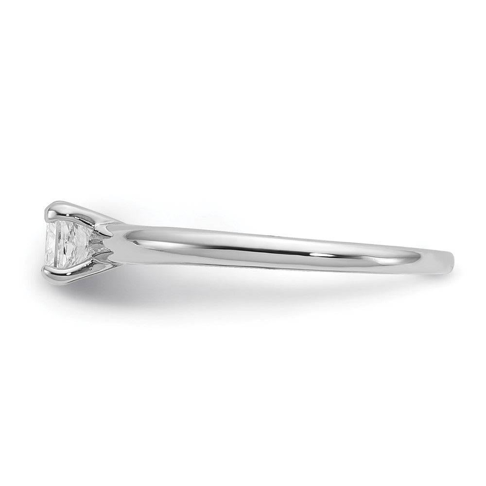 14k White Gold 1/2 carat Certified Lab Grown Diamond VS/SI+ G+ Princess Complete Solitaire Engagement Ring