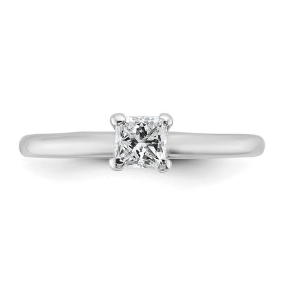 14k White Gold 1/2 carat Certified Lab Grown Diamond VS/SI+ G+ Princess Complete Solitaire Engagement Ring