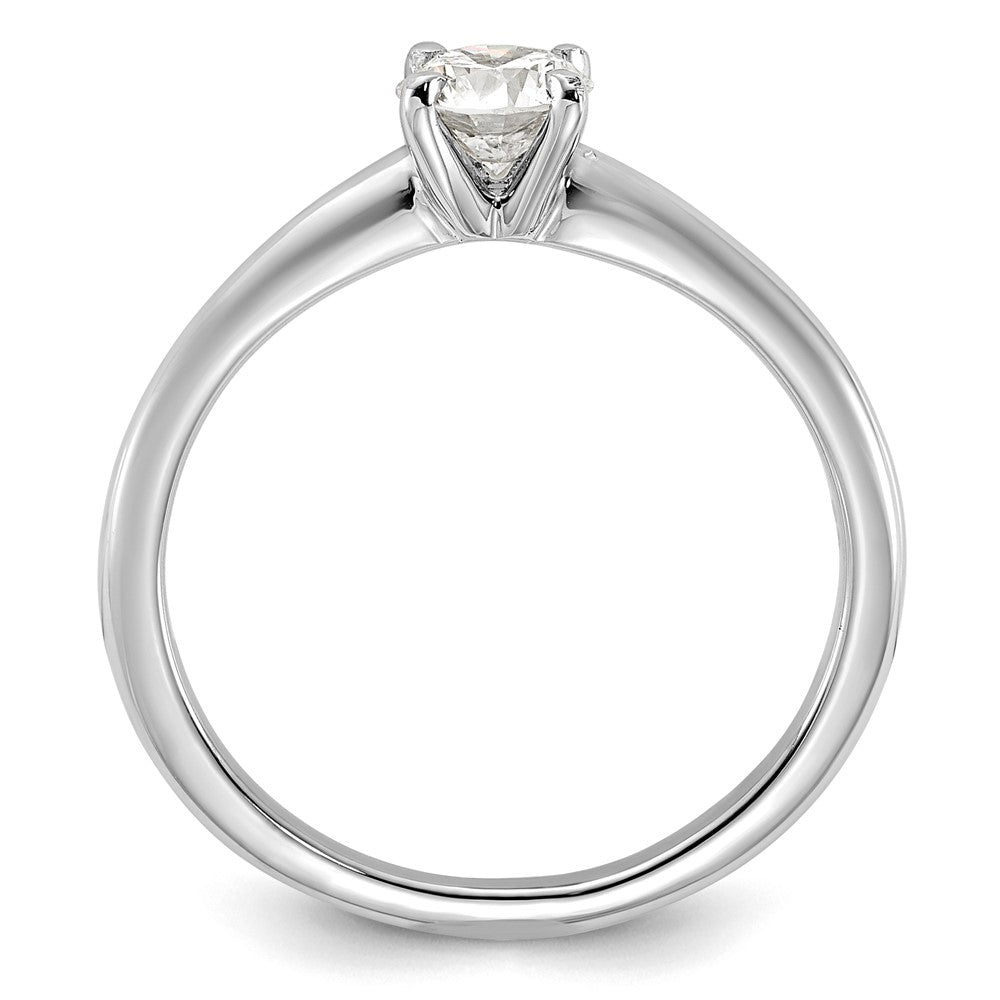 14k White Gold 1/2 carat Lab Grown Diamond VS/SI+ G+ Round Complete Solitaire Engagement Ring