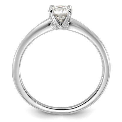 14k White Gold 1/2 carat Lab Grown Diamond VS/SI+ G+ Round Complete Solitaire Engagement Ring