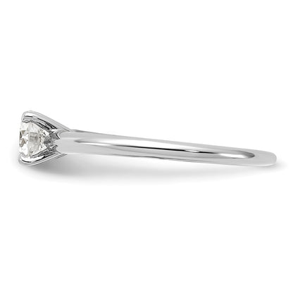 14k White Gold 1/2 carat Lab Grown Diamond VS/SI+ G+ Round Complete Solitaire Engagement Ring