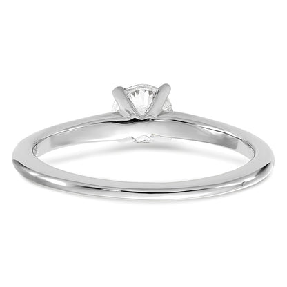 14k White Gold 1/2 carat Lab Grown Diamond VS/SI+ G+ Round Complete Solitaire Engagement Ring