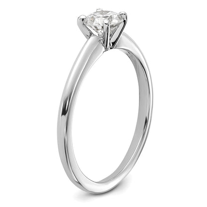 14k White Gold 1/2 carat Lab Grown Diamond VS/SI+ G+ Round Complete Solitaire Engagement Ring