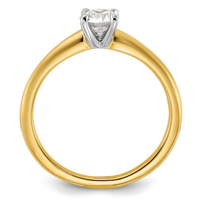 14k Two-Tone 1/2 carat Lab Grown Diamond VS/SI+ G+ Round Complete Solitaire Engagement Ring