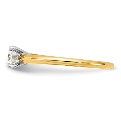 14k Two-Tone 1/2 carat Certified Lab Grown Diamond VS/SI+ G+ Round Complete Solitaire Engagement Ring