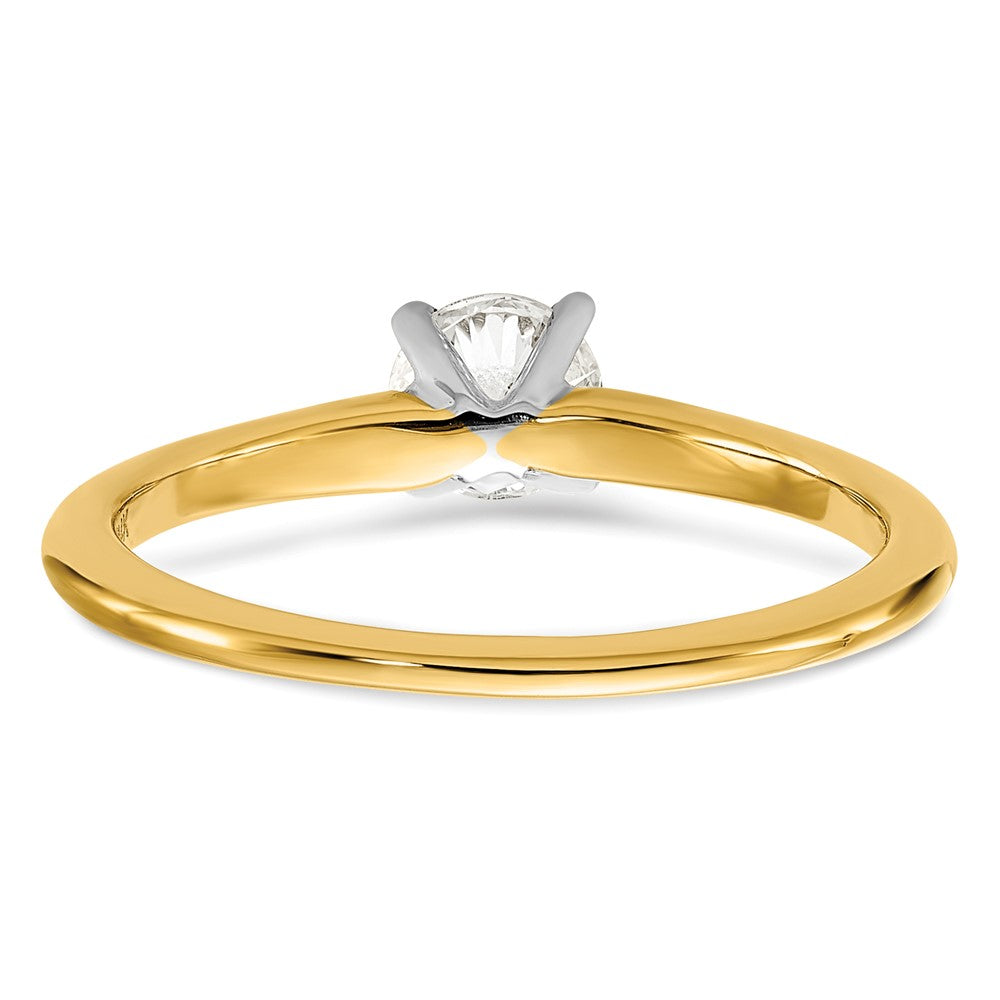 14k Two-Tone 1/2 carat Certified Lab Grown Diamond VS/SI+ G+ Round Complete Solitaire Engagement Ring