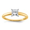 14k Two-tone 3/4 carat Lab Grown Diamond VS/SI+ G+ Princess Complete Solitaire Engagement Ring