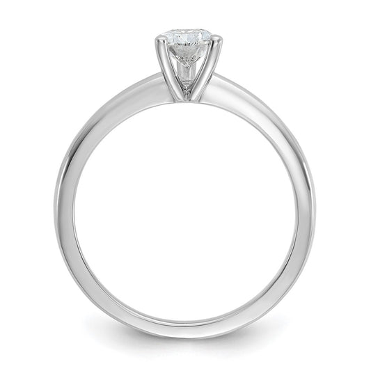 14k White Gold 3/4 carat Certified Lab Grown Diamond VS+ F+ Pear Solitaire Complete Engagement Ring