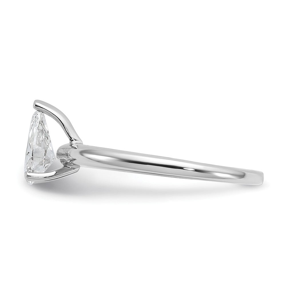 14k White Gold 3/4 carat Certified Lab Grown Diamond VS+ F+ Pear Solitaire Complete Engagement Ring