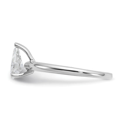 14k White Gold 3/4 carat Certified Lab Grown Diamond VS+ F+ Pear Solitaire Complete Engagement Ring