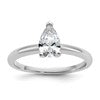 14k White Gold 3/4 carat Certified Lab Grown Diamond VS+ F+ Pear Solitaire Complete Engagement Ring