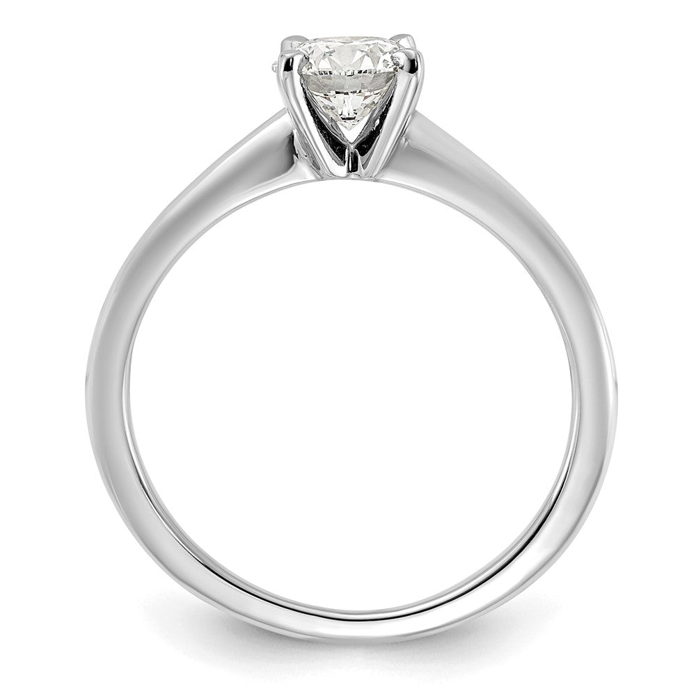 14k White Gold 3/4 carat Lab Grown Diamond VS/SI+ G+ Round Complete Solitaire Engagement Ring