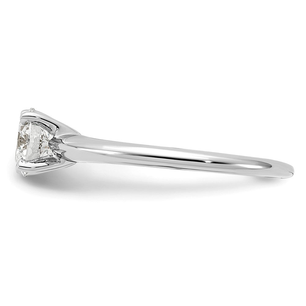 14k White Gold 3/4 carat Lab Grown Diamond VS/SI+ G+ Round Complete Solitaire Engagement Ring