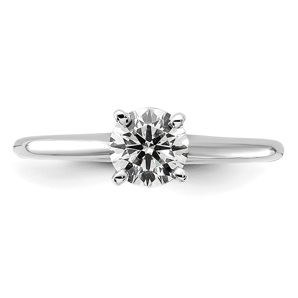14k White Gold 3/4 carat Lab Grown Diamond VS/SI+ G+ Round Complete Solitaire Engagement Ring