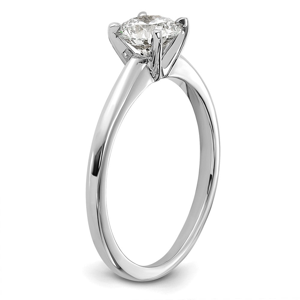 14k White Gold 3/4 carat Lab Grown Diamond VS/SI+ G+ Round Complete Solitaire Engagement Ring