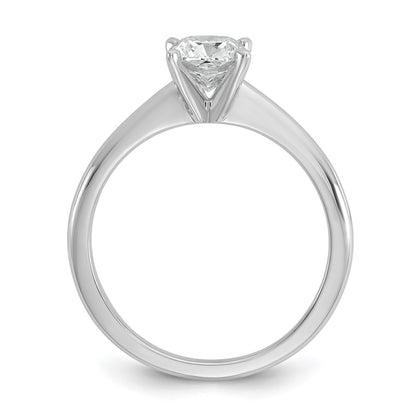 14k White Gold 1 carat Lab Grown Diamond VS+ F+ Cushion Complete Solitaire Engagement Ring