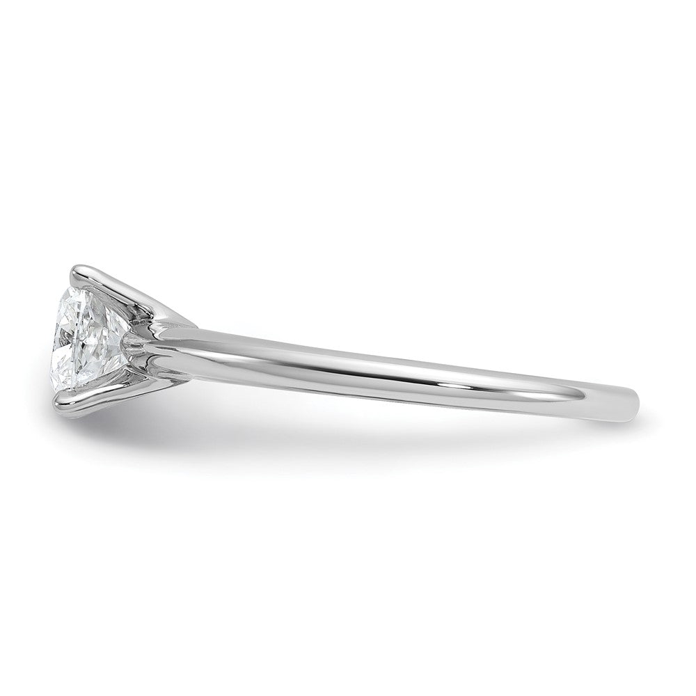 14k White Gold 1 carat Lab Grown Diamond VS+ F+ Cushion Complete Solitaire Engagement Ring